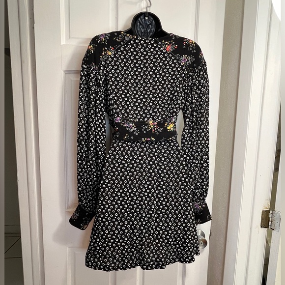 Free People Womens Wonderland Printed A-Line Mini Dress Color Black Size X-Small - Picture 5 of 14